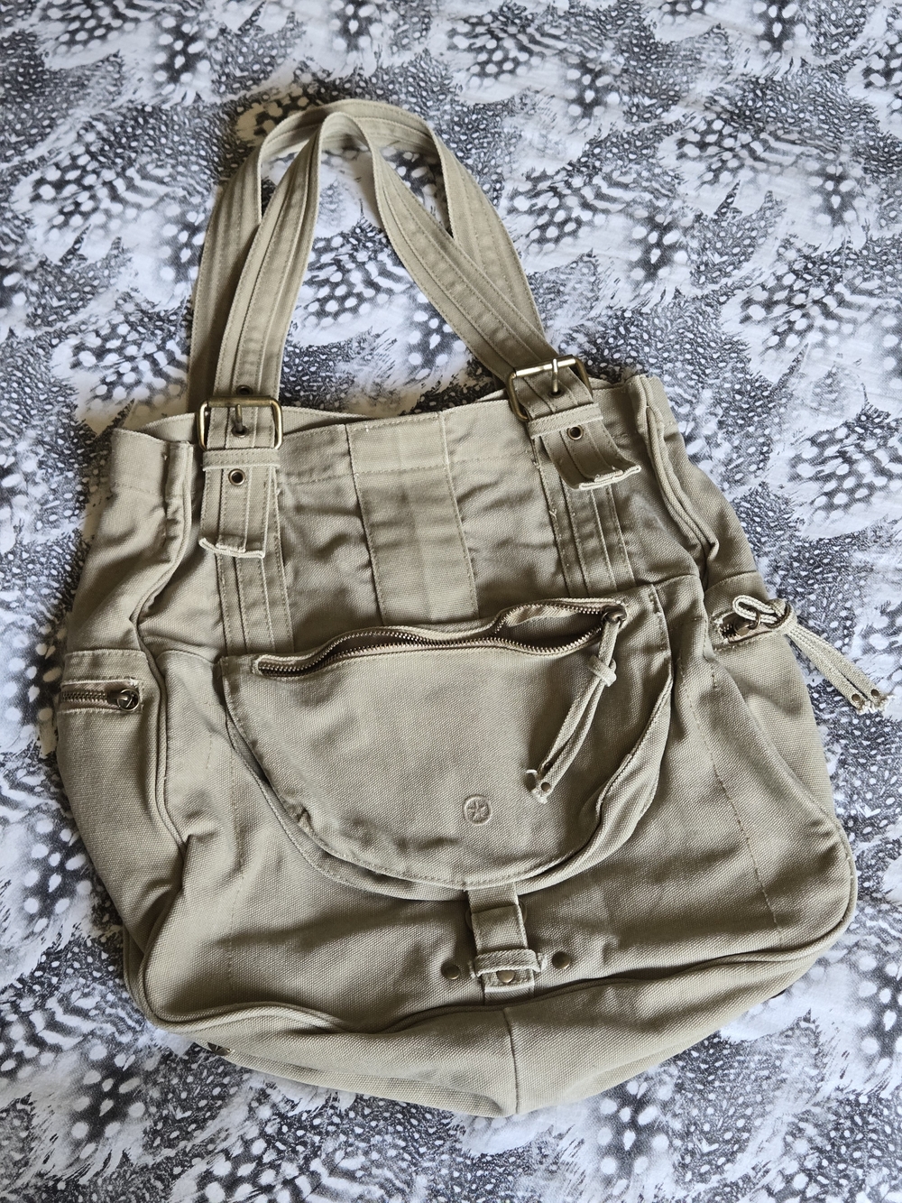 Converse One Star Tan Cargo Canvas Tote Handbag